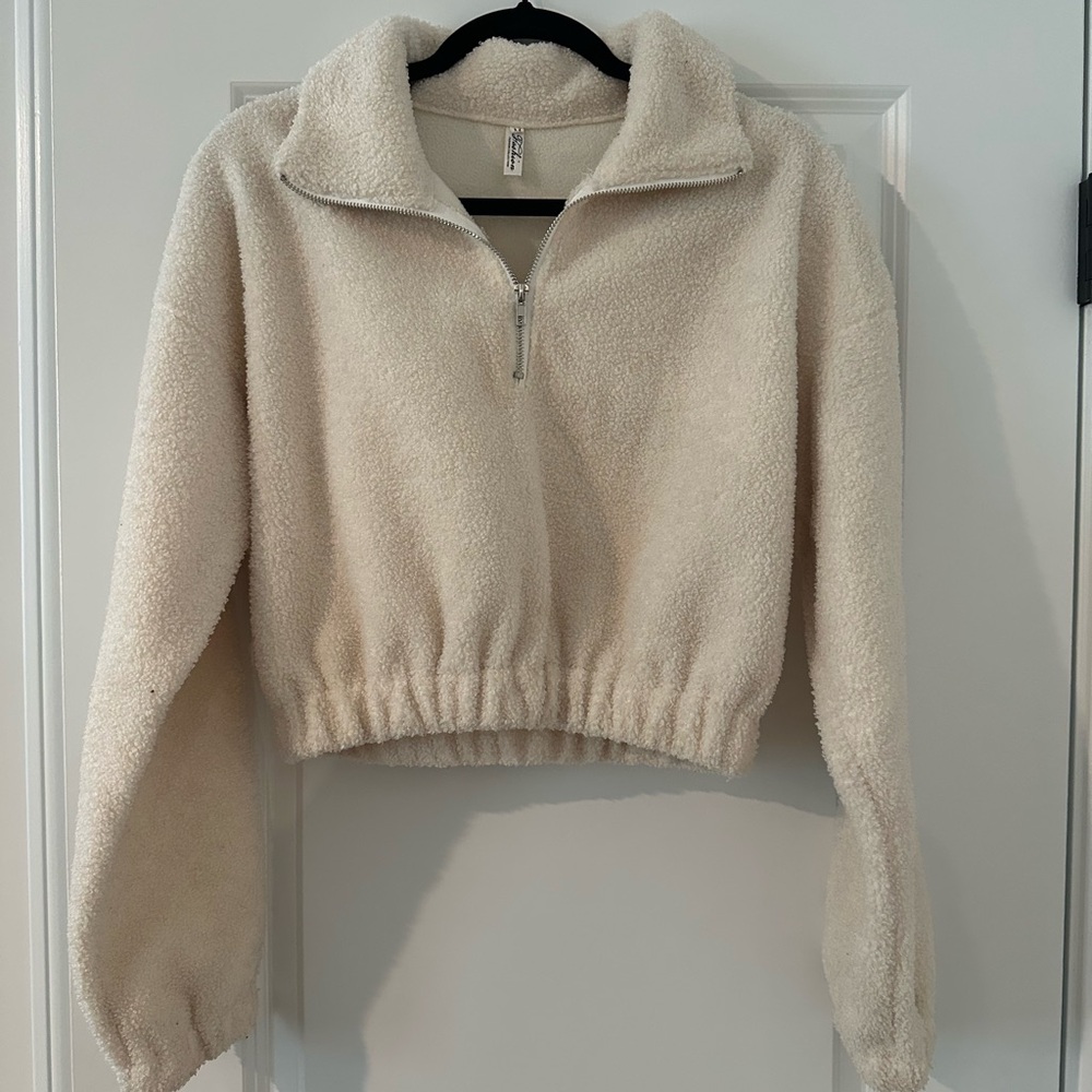 Elegant Cream Teddy Jacket for Women